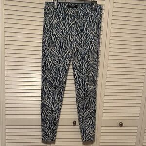 Liverpool Blue and White Patterned Straight Leg Jeans